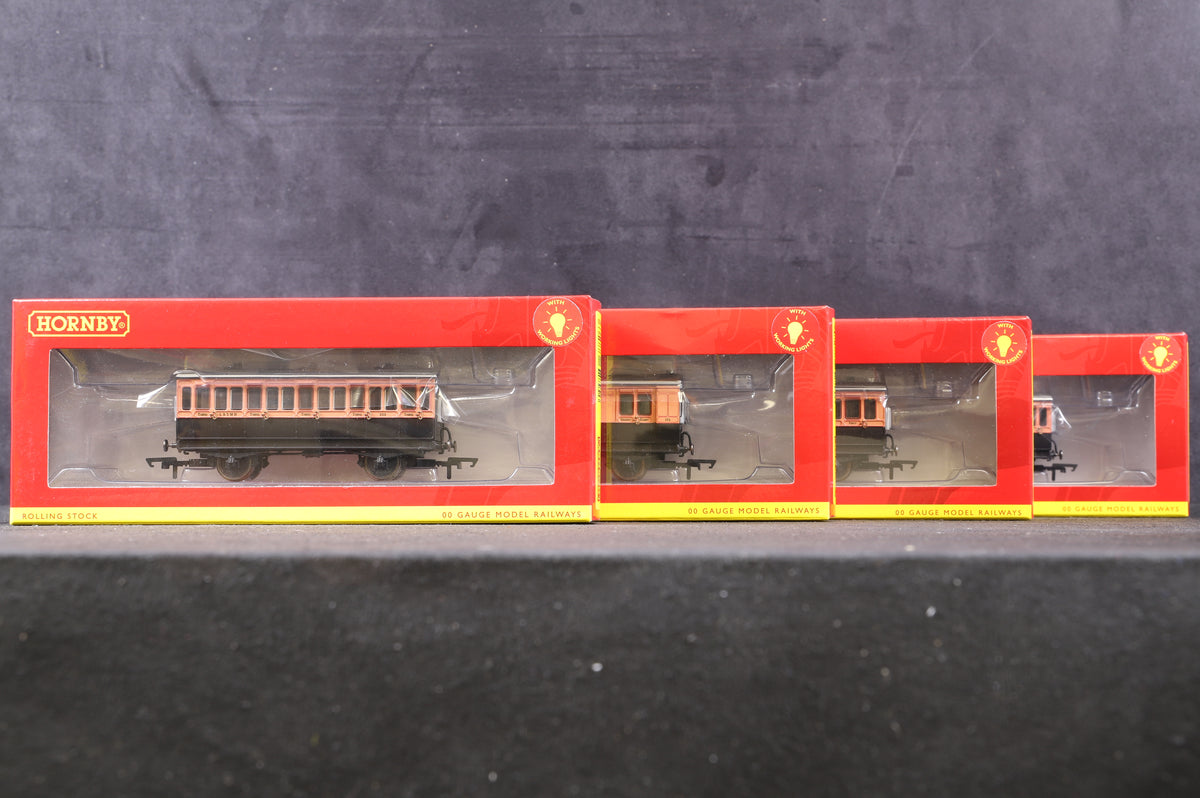 Hornby OO Rake Of 4 L&amp;SWR 4 Wheel Coaches