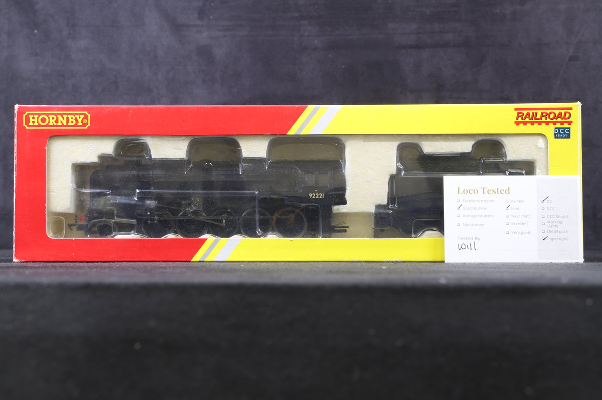 Hornby OO R2880 BR Class 9F &#39;92221&#39; BR Plain Black L/C