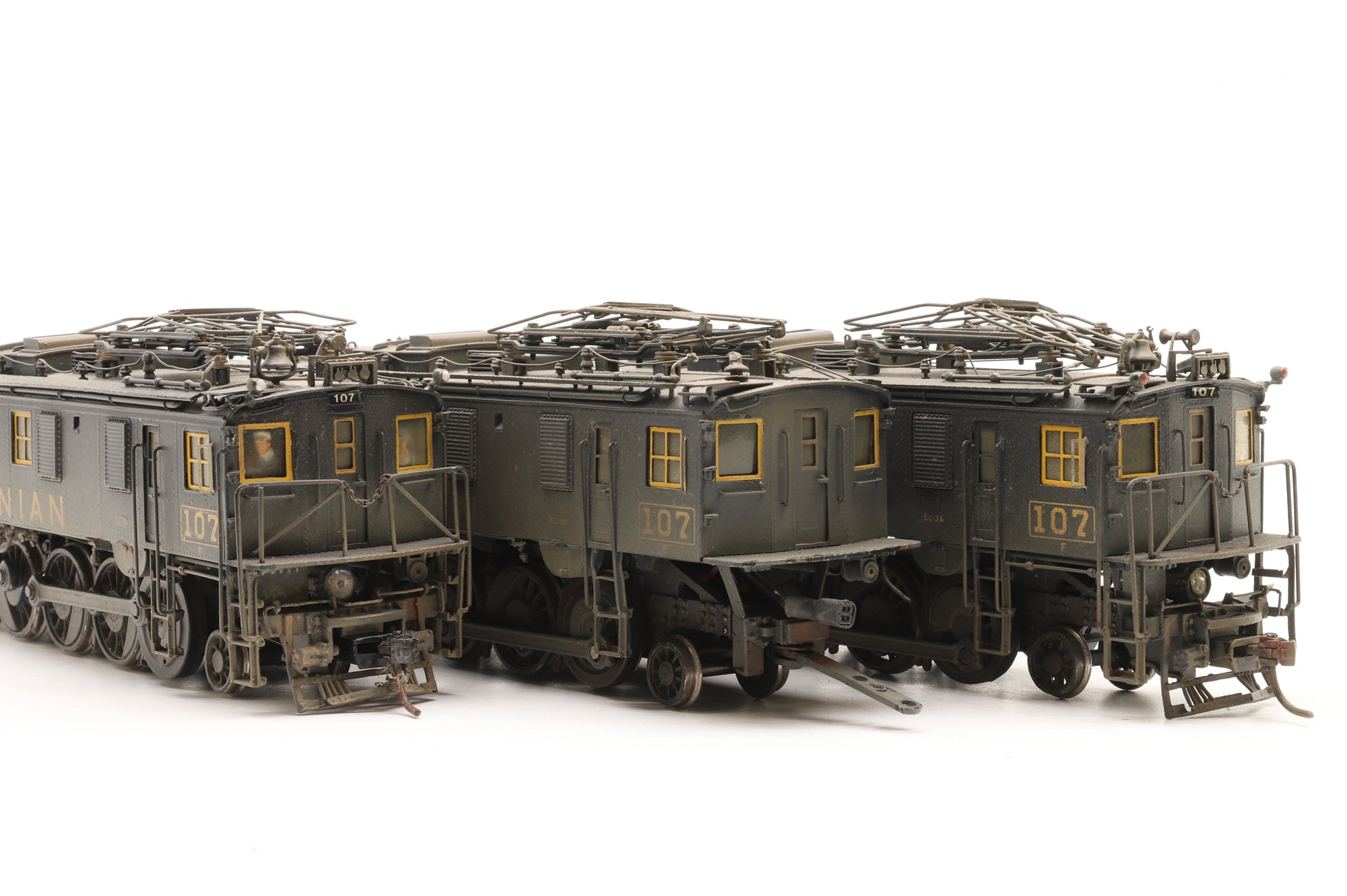 Overland Models Co. HO Brass OMI-1852/ 1900 Virginian EL-3A Electric 3 Car Unit Weathered Factory Painted DCC Sound