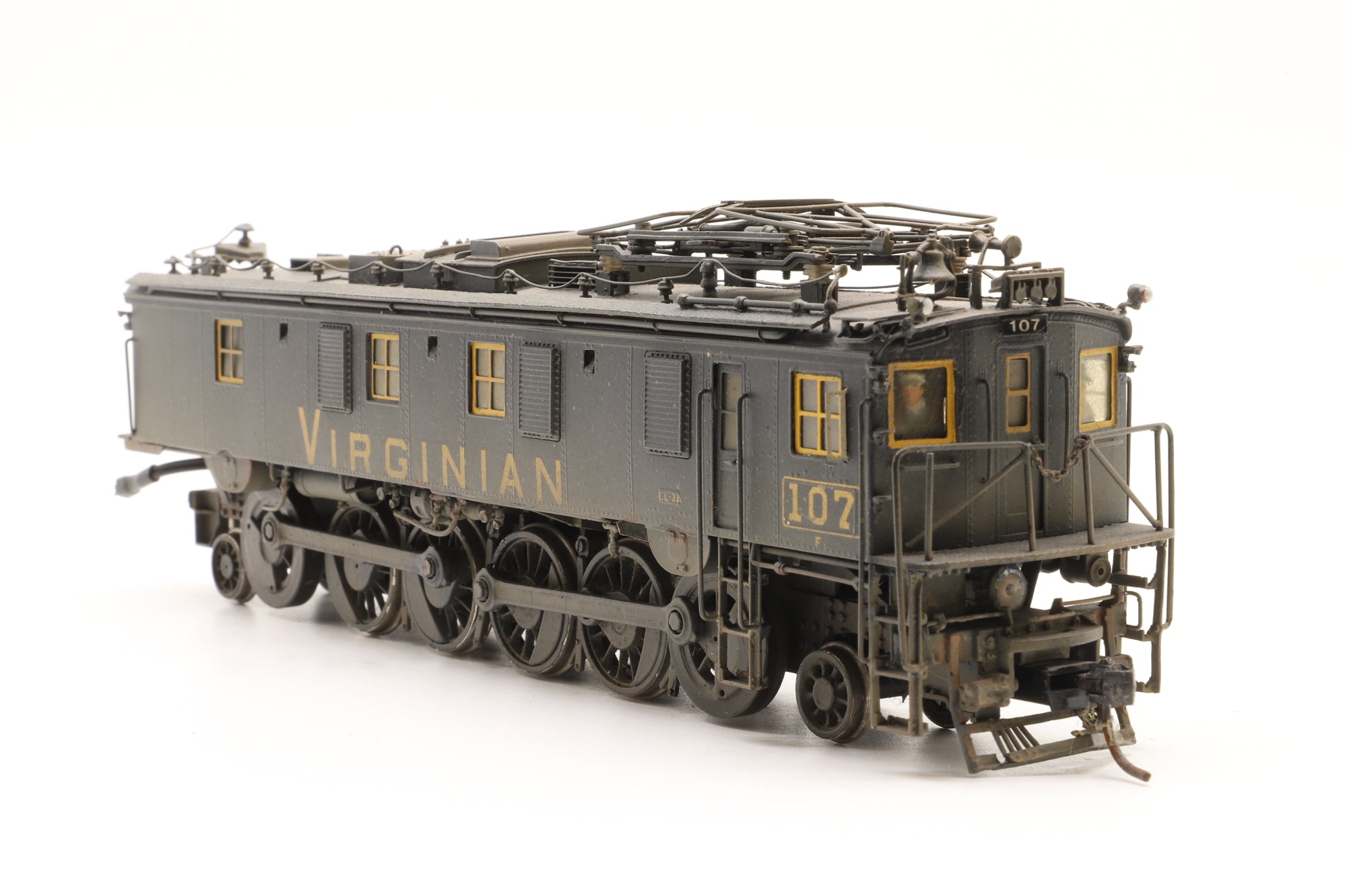 Overland Models Co. HO Brass OMI-1852/ 1900 Virginian EL-3A Electric 3 Car Unit Weathered Factory Painted DCC Sound