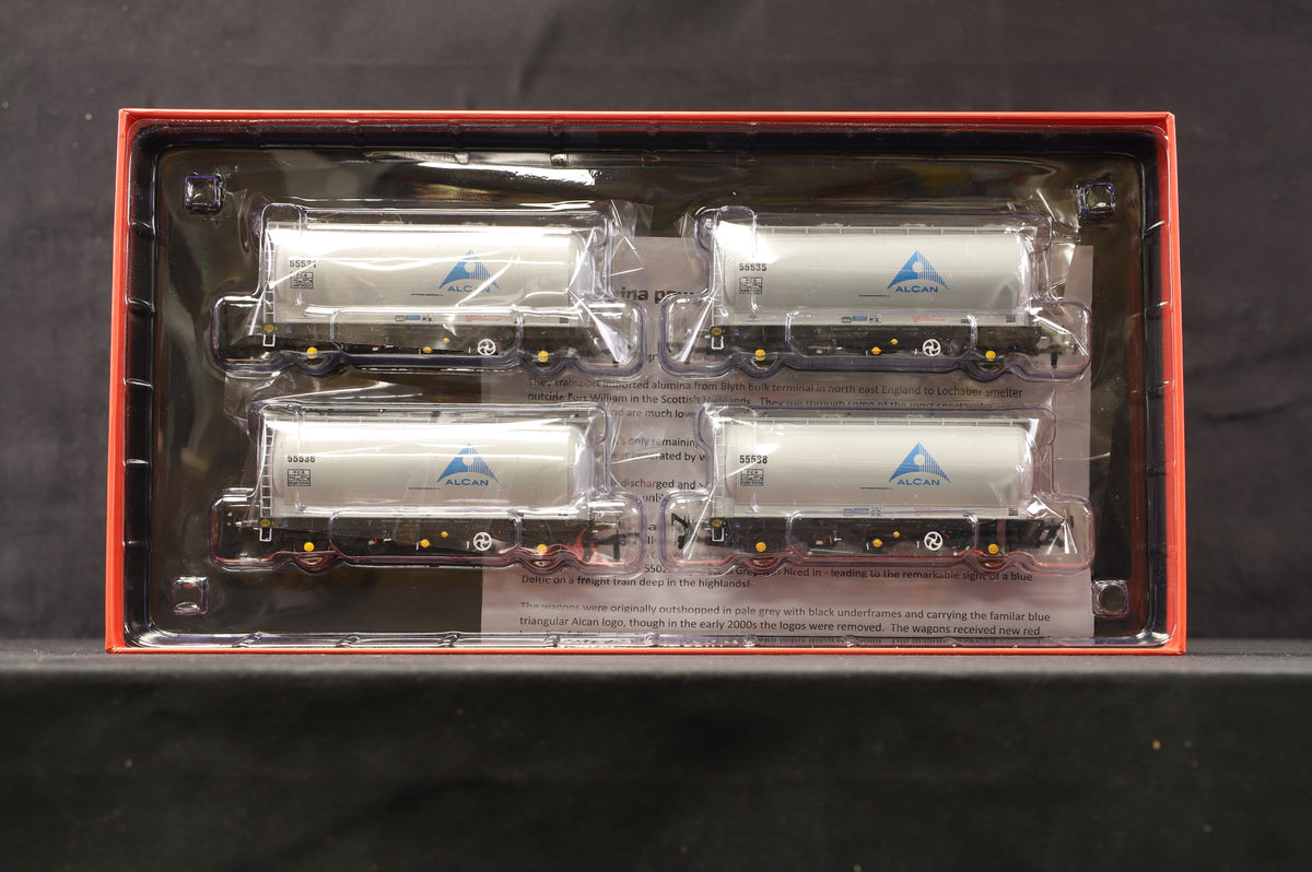 Revolution Trains OO RT-PCA20-401A PCA Tank Wagon &#39;Alcan De-branded&#39; 4 pack