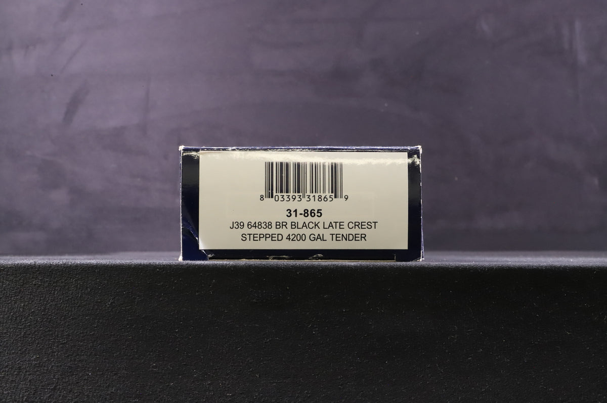 Bachmann OO 31-865 J39 &#39;64838&#39; BR Black L/C Stepped 4200 GAL Tender