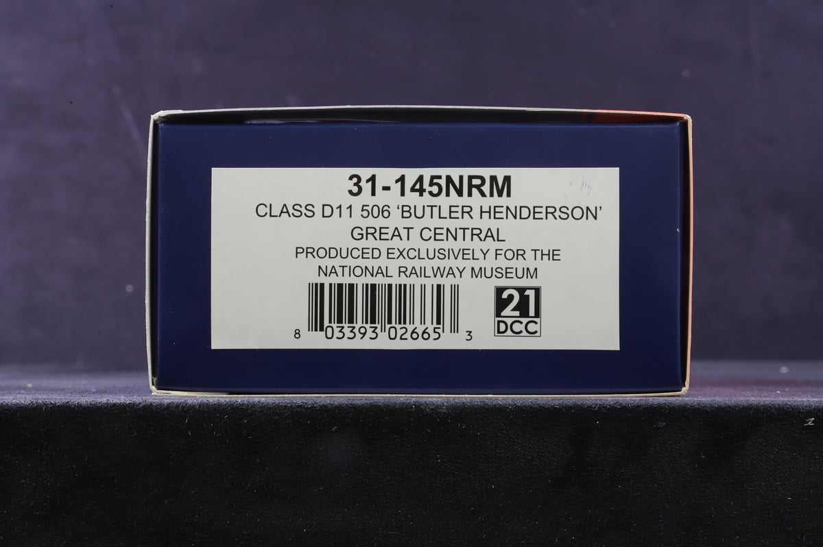 Bachmann OO 31-145NRM Class D11 &#39;506&#39; &#39;Butler Henderson&#39; Great Central Green Excl. NRM