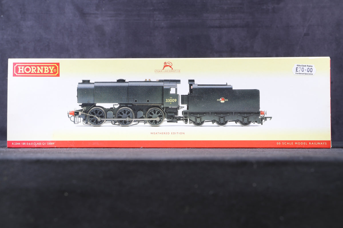 Hornby OO R2344 Class Q1 &#39;33009&#39; BR Black L/C Weathered