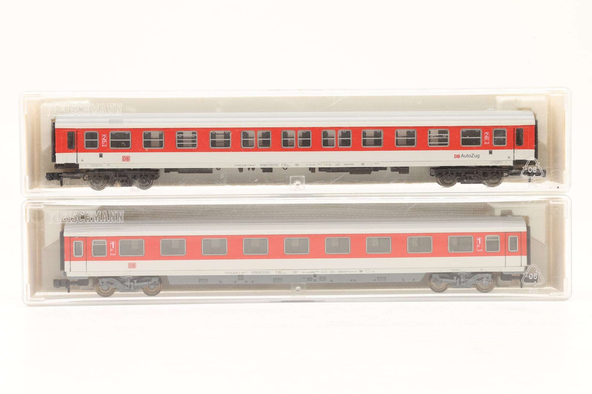 Fleischmann N 8117 & 8601 Pair of DB AutoZug Coaches