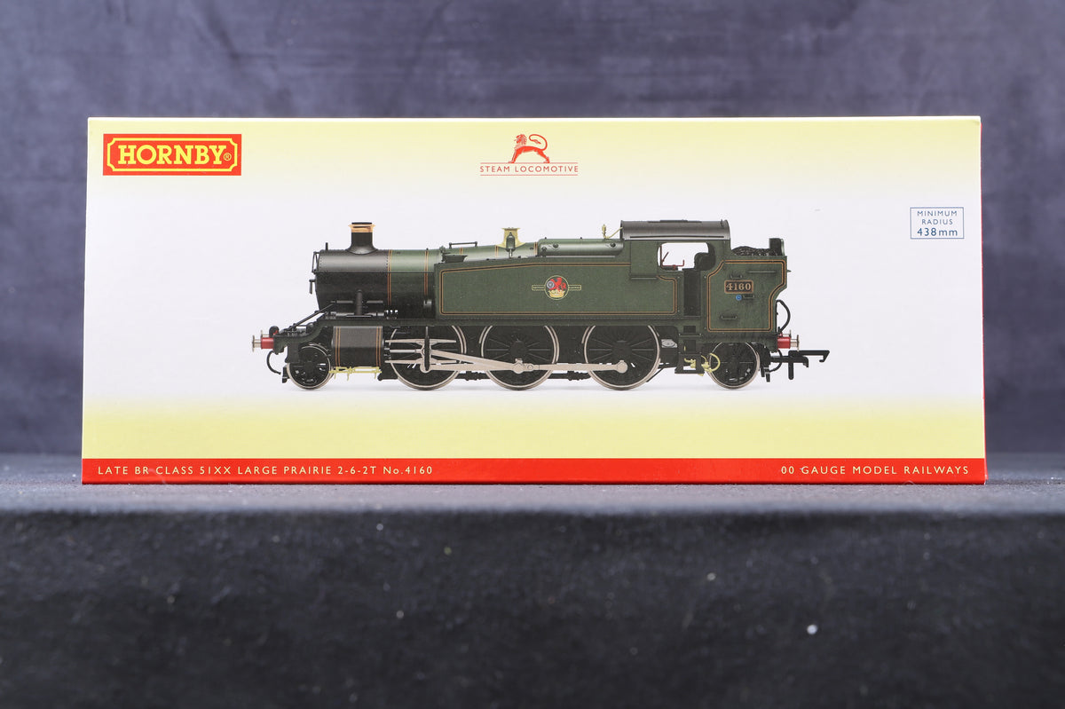 Hornby OO R3725X Class 51xx Large Prairie 2-6-2T &#39;4160&#39; BR Lined Green L/C, DCC FItted