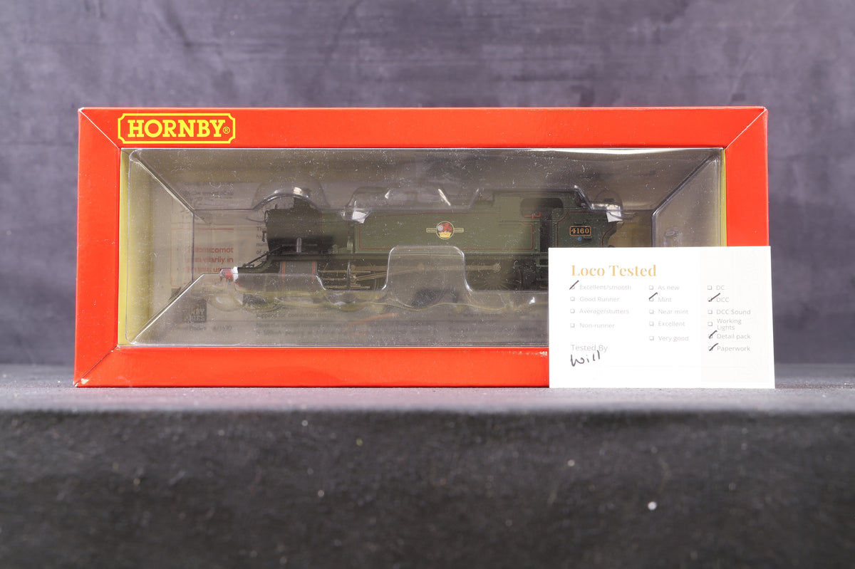 Hornby OO R3725X Class 51xx Large Prairie 2-6-2T &#39;4160&#39; BR Lined Green L/C, DCC FItted