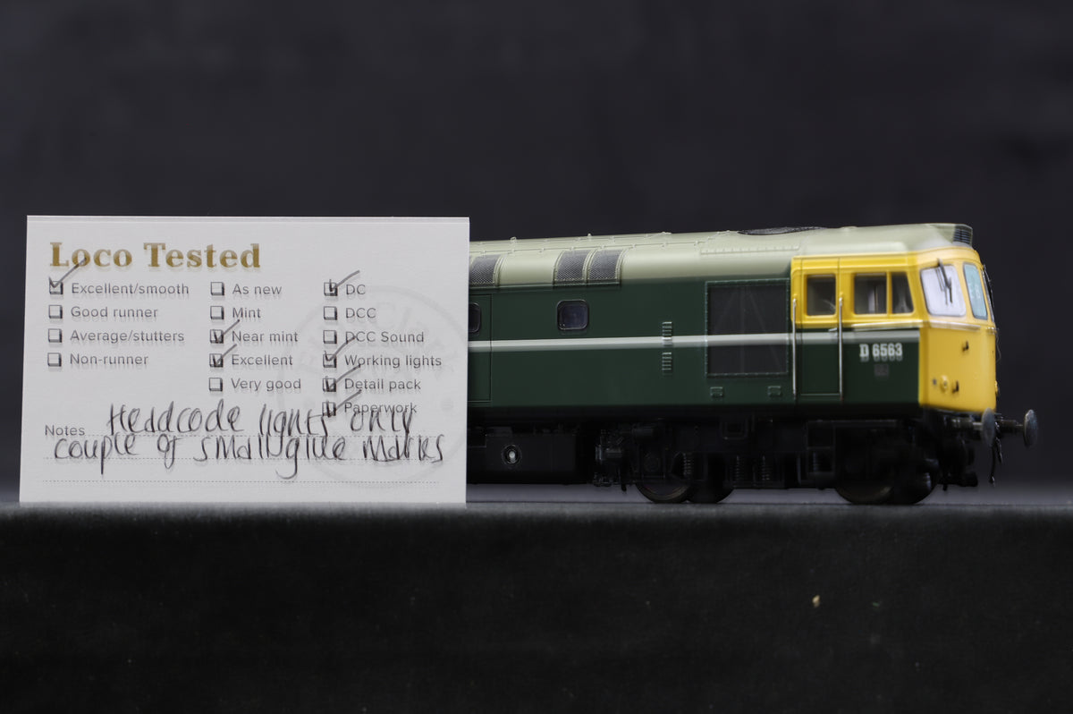 Heljan OO 3381 Class 33/0 &#39;D6563&#39; BR Green W/Full Yellow Ends