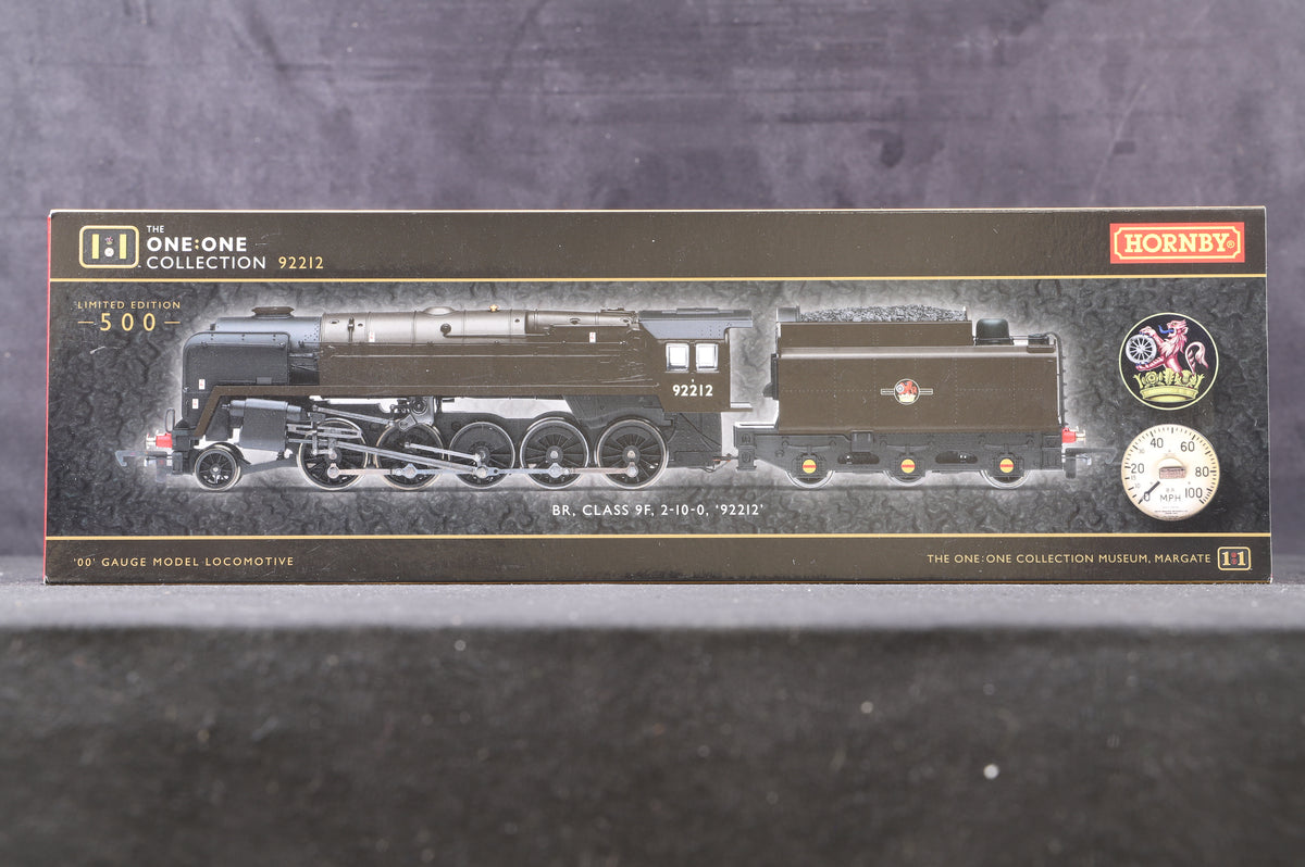 Hornby OO R3941 Class 9F 2-10-0 &#39;92212&#39;BR Plain Black L/C 1:1 Collection Ltd Ed 241/ 500, DCC Fitted