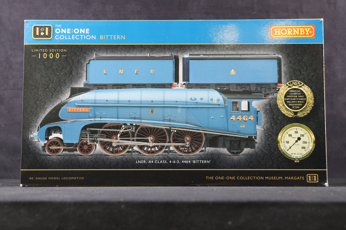 Hornby OO R3771 LNER Class A4 &#39;4464&#39; &#39;Bittern&#39; Gartern Blue 1:1 Collection Ltd Ed720/ 1000, DCC Fitted