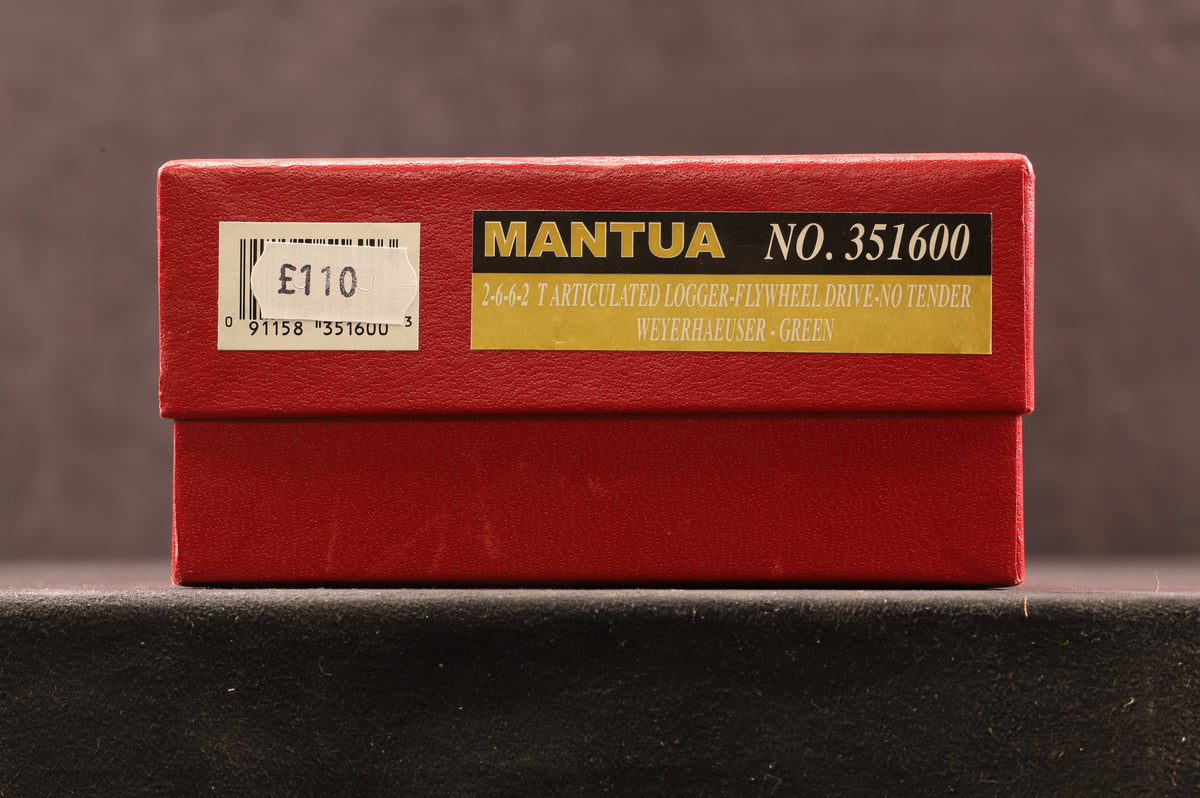Mantua HO 3516000 2-6-6-2 T Articulated Logger Flywheel Drive No Tender Weyerhaeuser - Green