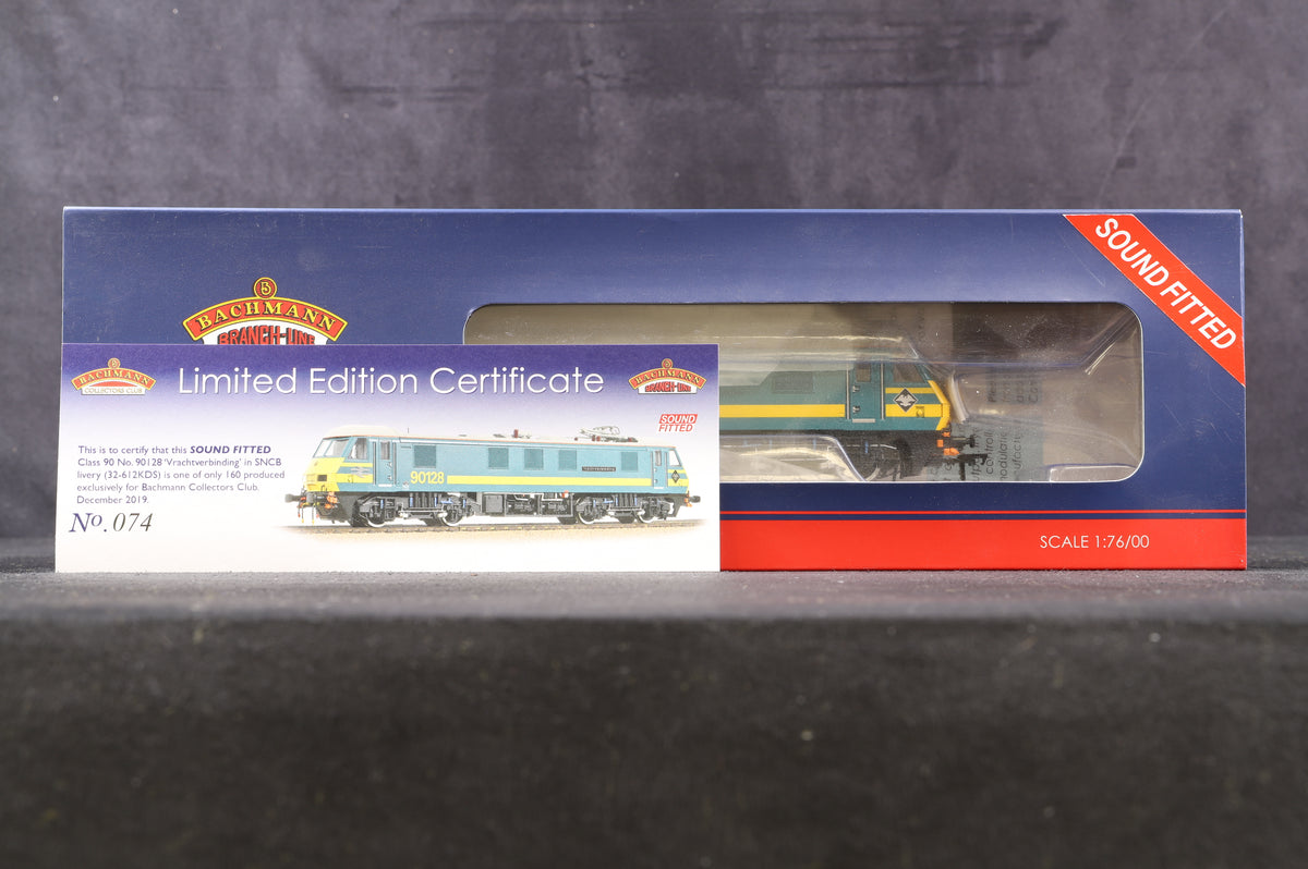 Bachmann OO 32-612KDS Class 90 90128 &#39;Vrachtverbinding&#39; BR SNCB DCC Sound Limited Edition 74 of 160