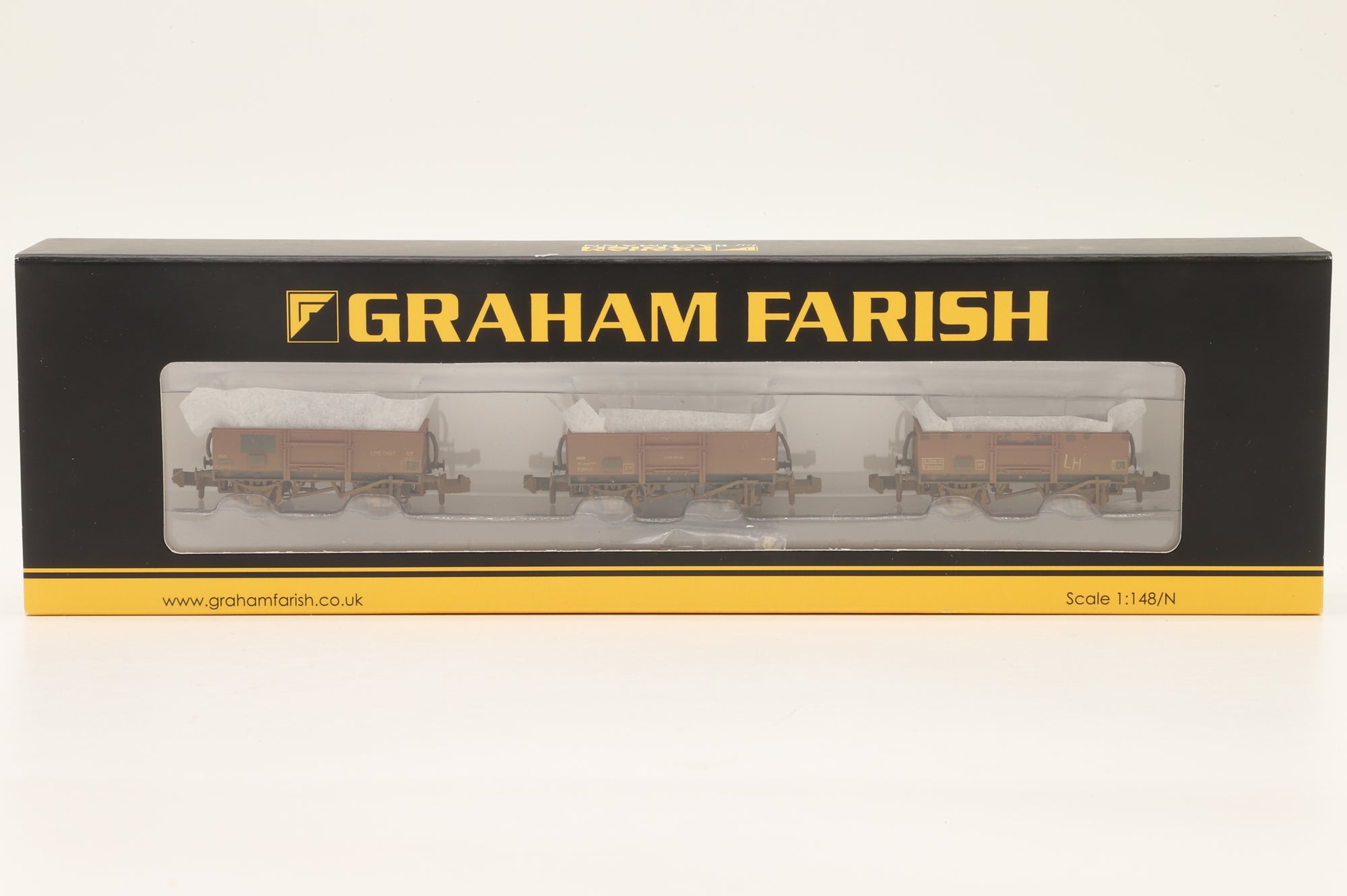Graham Farish N 377-965 Set Of 13T High Sided Open Wagons BR Bauxite Weathered
