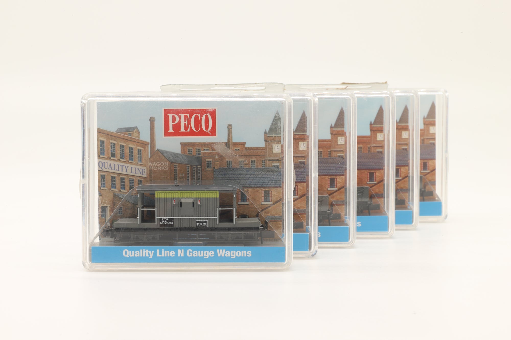 Peco N NR-7F & NR-28C Rake Of 6 Ferry Tube Wagon BR Grey