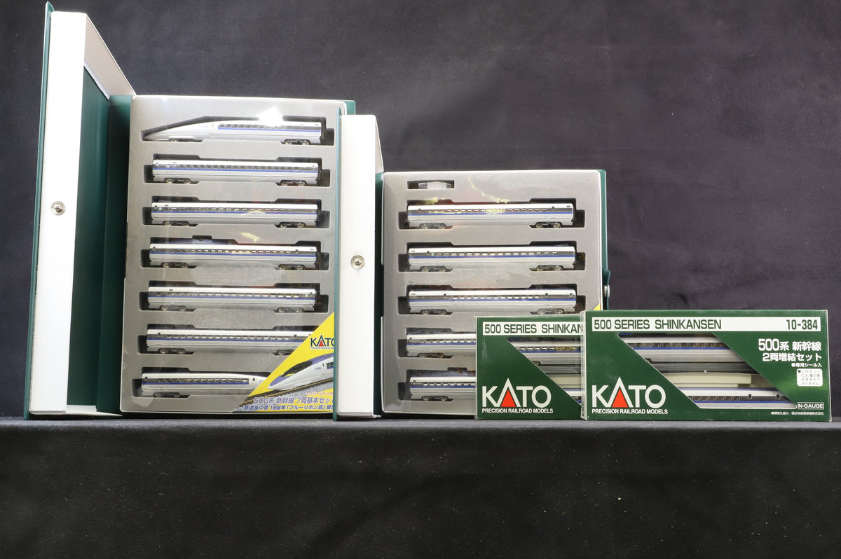 Kato N 10-382 Shinkansen Nozomi 500 Series Basic 7 Car Set w/Add On Sets 10-383 &amp; 2 x 10-384