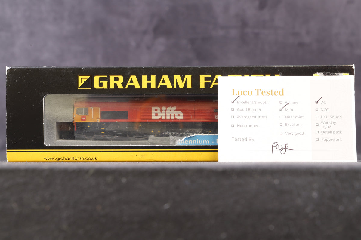 Graham Farish N 371-393 Class 66 Diesel &#39;66783&#39; &#39;The Flying Dustman&#39; Biffa