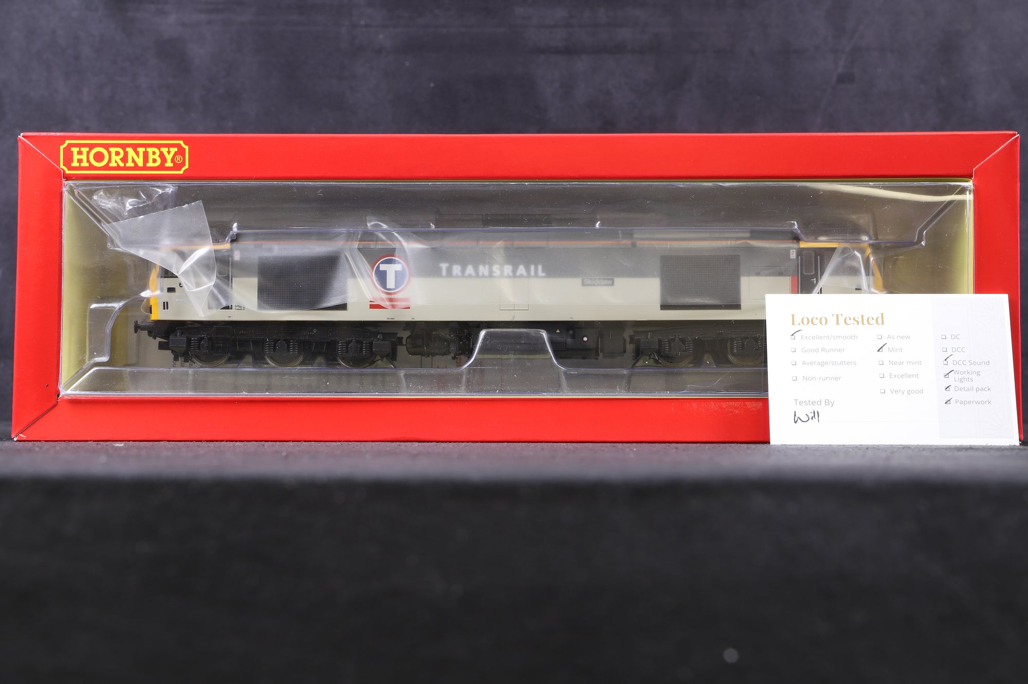 Hornby OO R3267XS Class 60 '60005' 'Skiddaw' Transrail Diesel, DCC Sound
