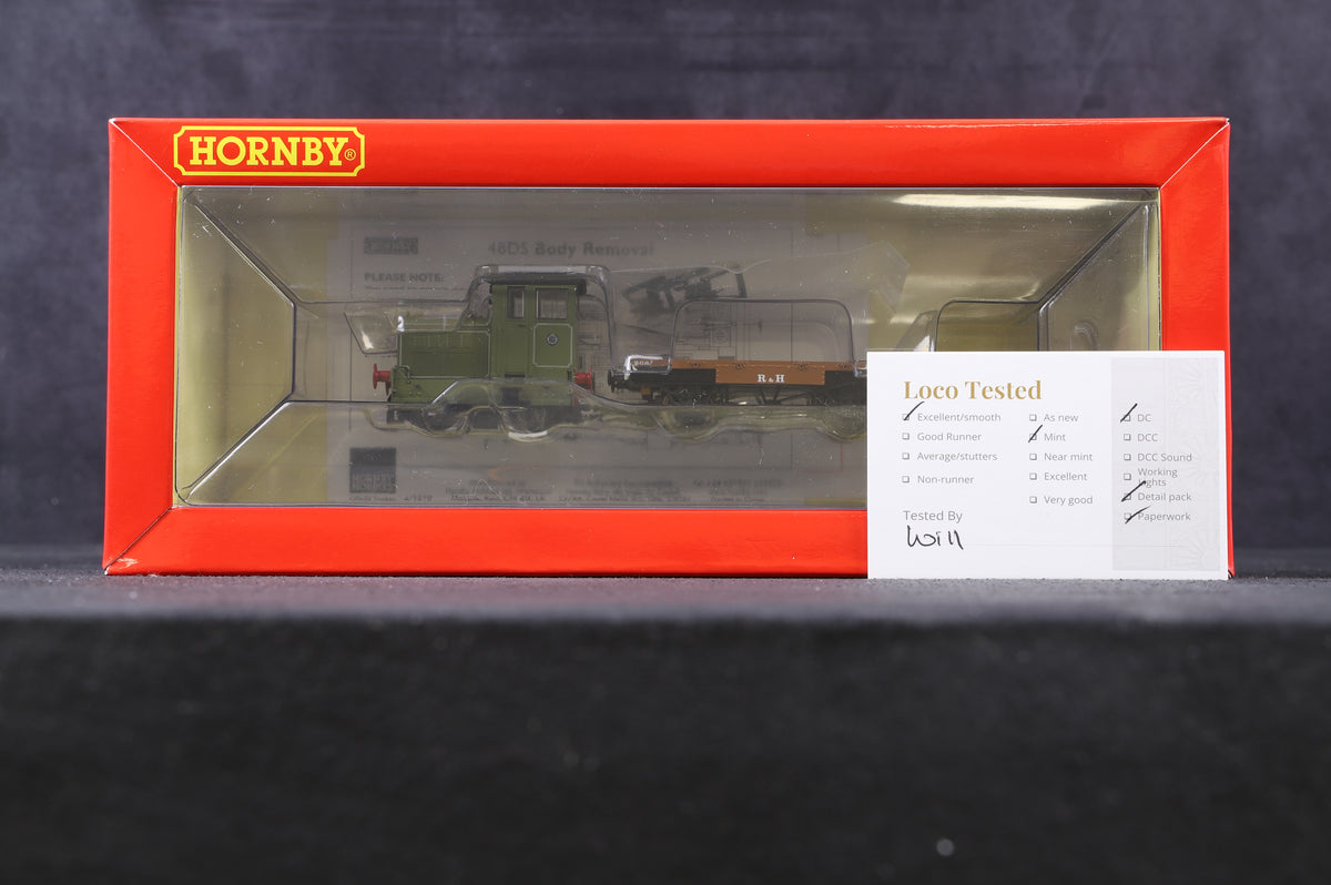 Hornby OO R3704 Ruston &amp; Hornsby 48DS &amp; Flatbed  Wagon Works Livery