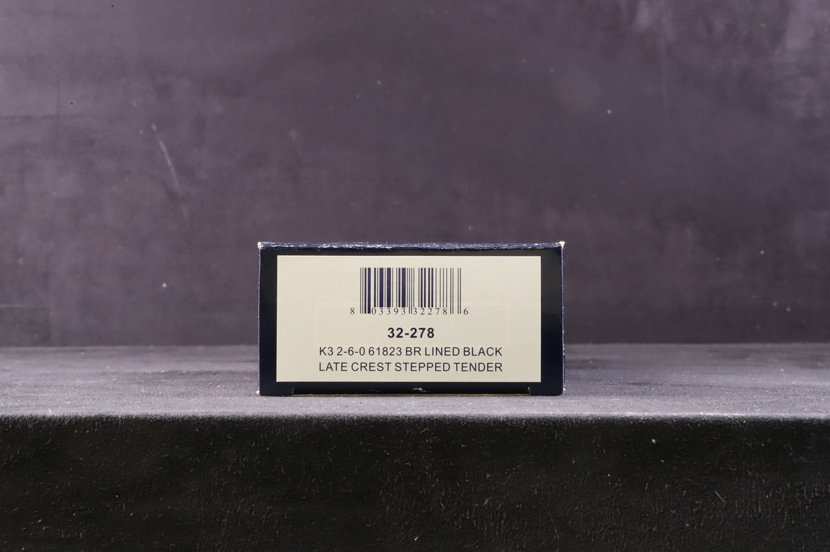 Bachmann OO 32-278 K3 2-6-0 &#39;61823&#39; BR Lined Black L/C Stepped Tender