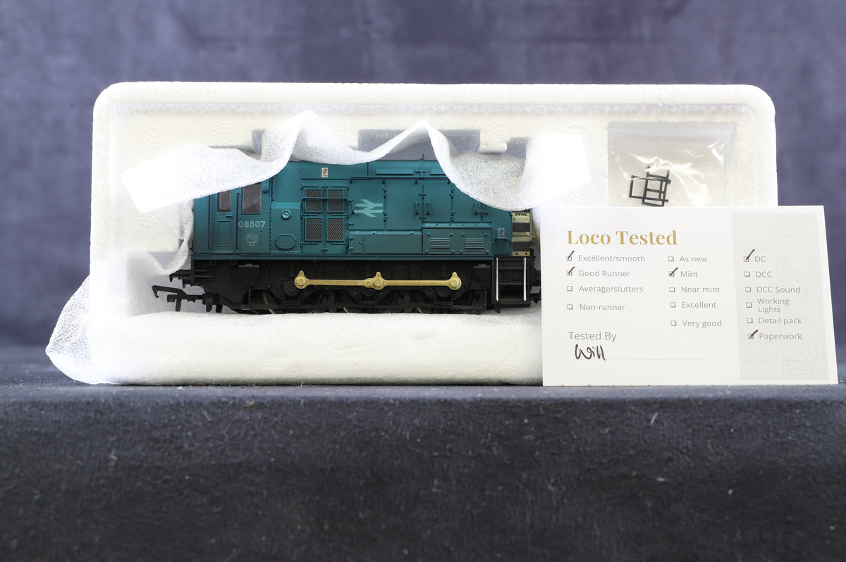 Bachmann OO 32-102Z lass 08 Shunter 08507 in BR Blue (weathered) - Collectors Club Limited Edition Model 2003