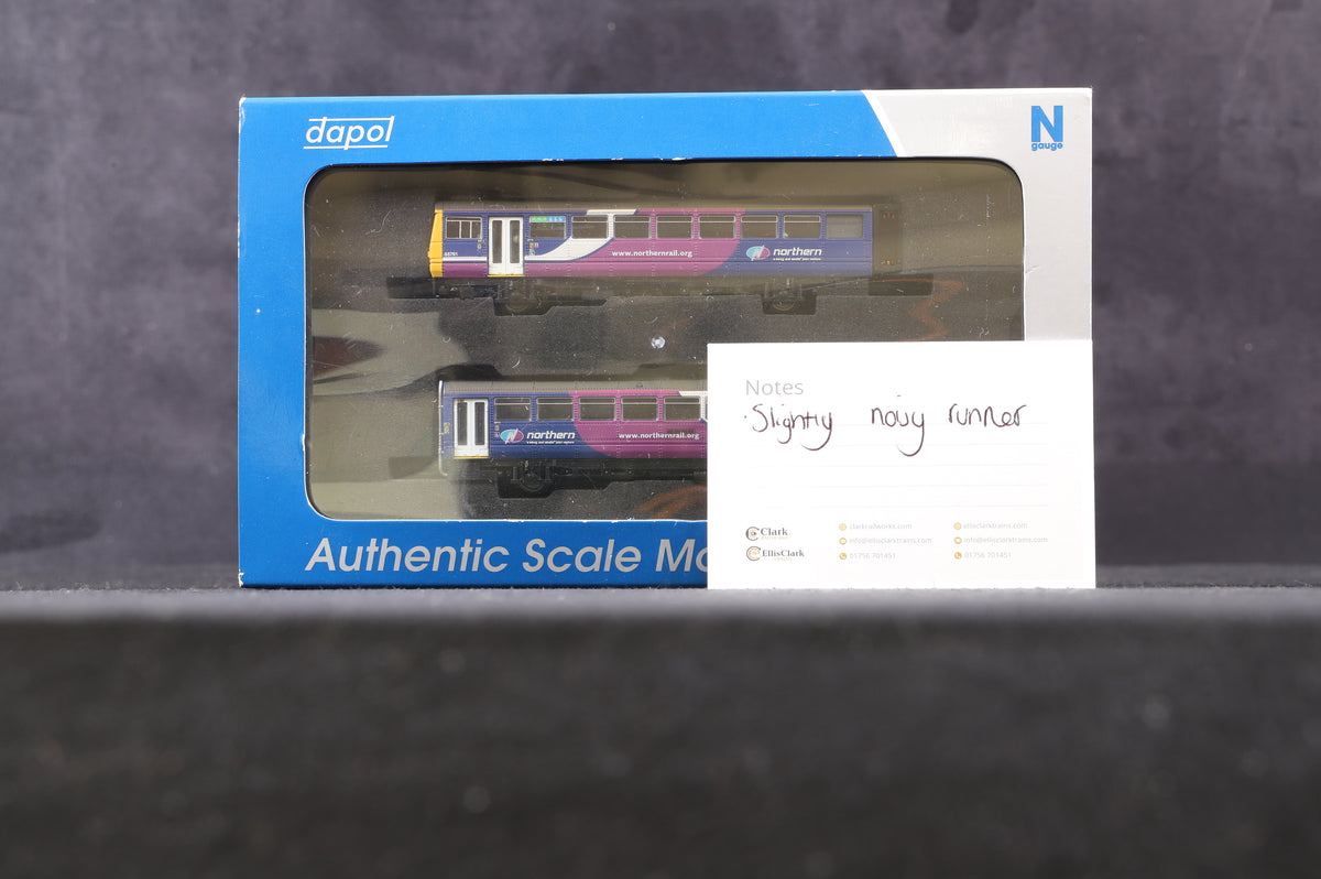 Dapol N ND116A Class 142 &#39;Pacer&#39; 2 car DMU 142065 in Northern Rail livery