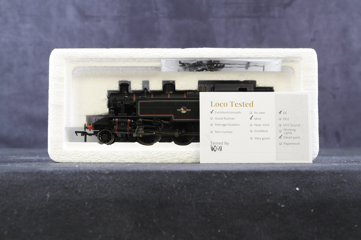 Bachmann OO 31-450D Class 2MT Ivatt 2-6-2T 41324 in BR lined black with late crest (Push/Pull fitted)