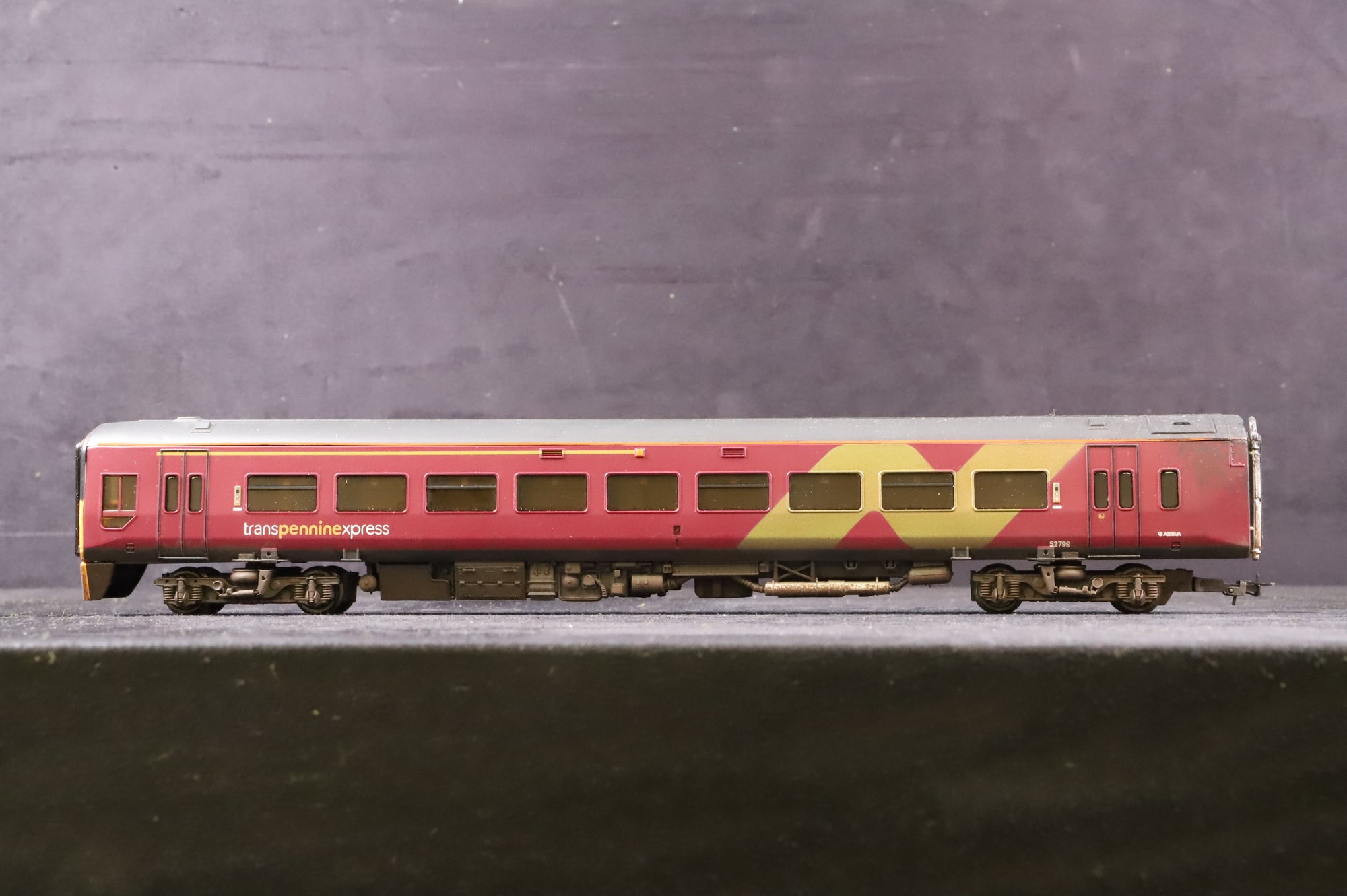 WORKSHOP Bachmann OO Class 158 '158799' TPE Burgundy Livery, Weathered