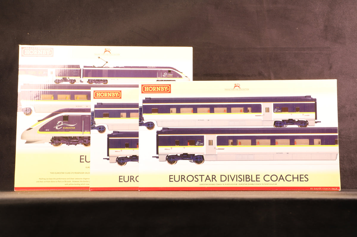 Hornby OO R3215 Eurostar Train Pack w/2 x R4580 Eurostar Coach Packs (8 car set)