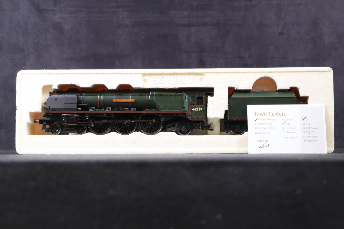 Hornby OO R2312 Duchess Class &#39;46239&#39; &#39;City Of Chester&#39; BR Lined Green L/C