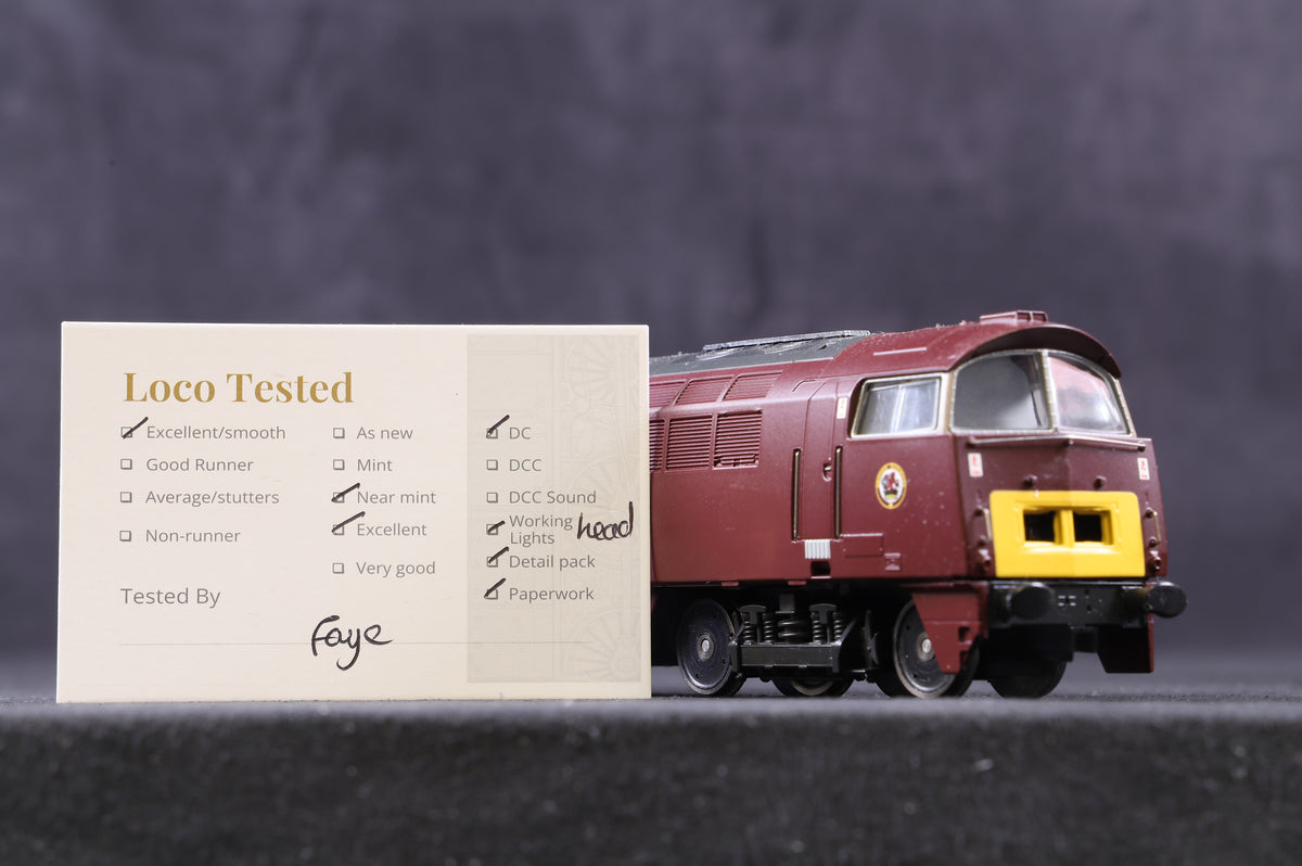 Heljan OO 5218 Class 52 diesel D1040 &quot;Western Queen&quot; in maroon with small yellow warning panels
