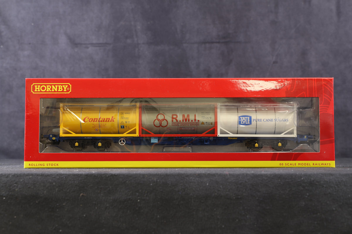 Hornby OO R6926 &amp; R6957 Rake Of 2 KFA Wagons with 3 Containers &#39;93315 &amp; 93437&#39;