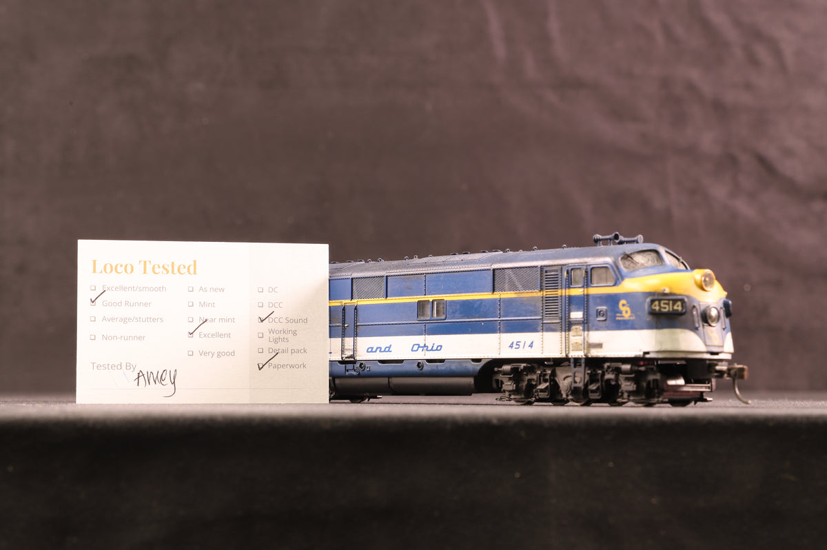 Broadway Limited HO 613 EMD E-Unit #4514 Chesapeake &amp; Ohio, DCC Sound